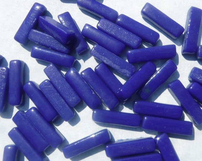 Dark Blue Rectangle Mosaic Tiles - 20mm Sticks - 50g