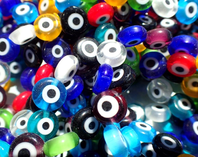 Evil Eye Glass Beads  - Small 8mm in Assorted Colors