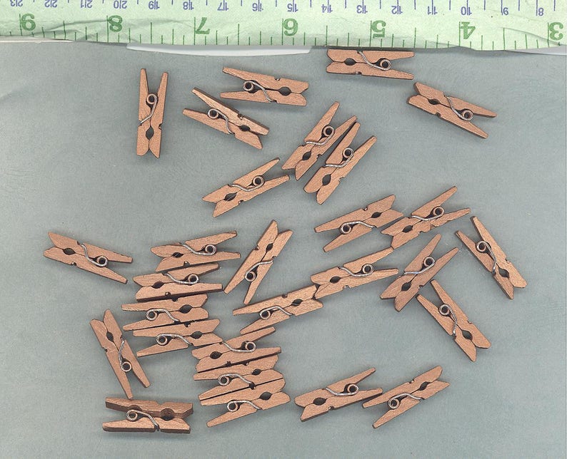 Dark Gold Mini Clothespins 25 1 or 2.5 Cm Wooden Etsy