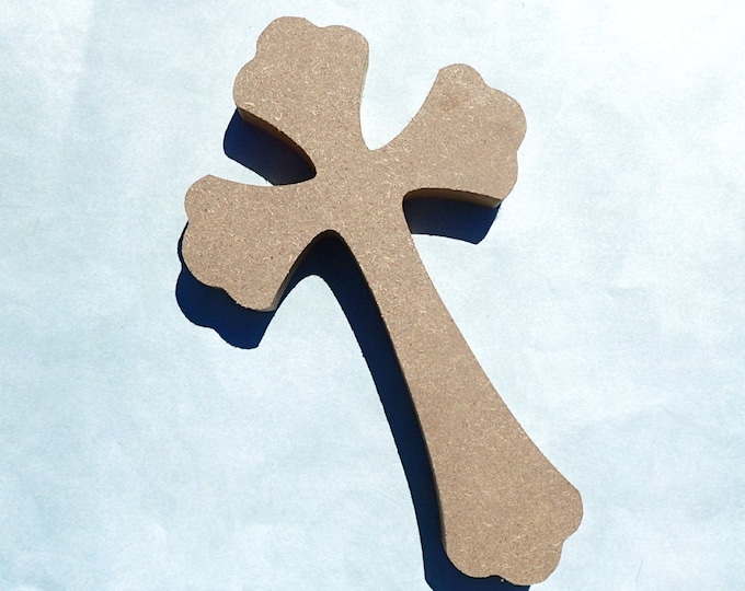 Gothic Cross Plaque -  8 inch Unfinished MDF