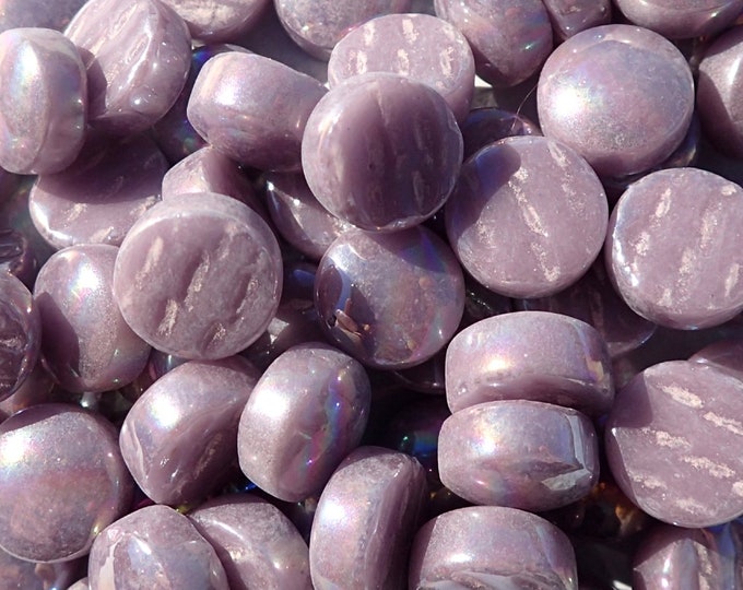 Lavender Iridescent Glass Drops - 100 grams - 12mm