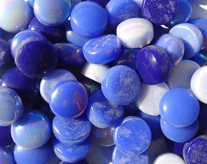 Rainy Day Blues Mix 12mm Glass Drops - 100 grams - Mix of Gloss and Iridescent