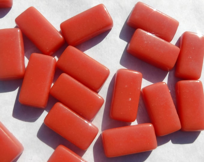 Coral Orange Rectangle Bar Glass Tiles - 20mm - 100g