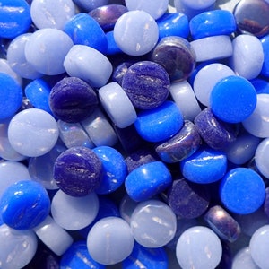 Blue Mix MINI Glass Drops Mosaic Tiles - 50 grams Darling Dotz - Over 100 Tiles