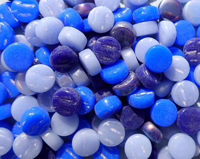 Blue Mix MINI 8mm Glass Drops - 50 grams Darling Dotz - Over 100 Tiles