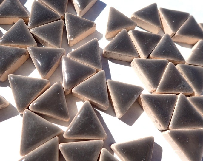 Charcoal Gray Mini 15mm Ceramic Triangles - 50g