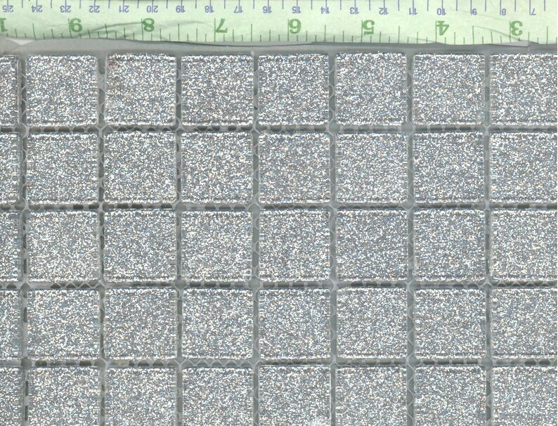 1 inch Mosaic Tiles Silver Glitter Tiles 25 Metallic Glass Tiles