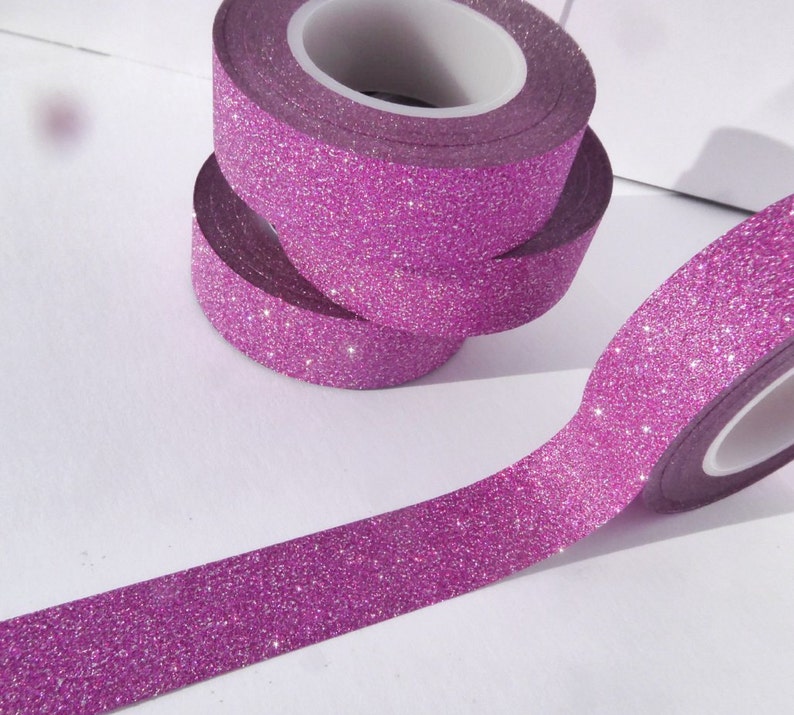 Glitter Washi Tape in Dark Pink Fuchsia - Paper Tape Great for S Glitter Washi Tape in Dark Pink Fuchsia - Paper Tape Great for S