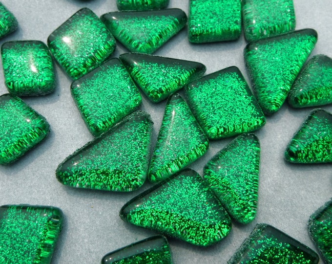 Forest Green Glitter Puzzle Tiles - 100 grams