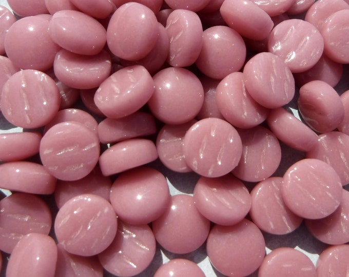 Rose Pink Glass Drops Mosaic Tiles - 100 grams