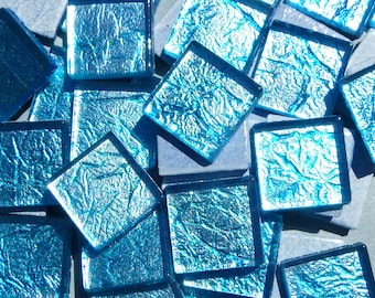 Blue Foil Square Tiles - Set of 25 - 20mm