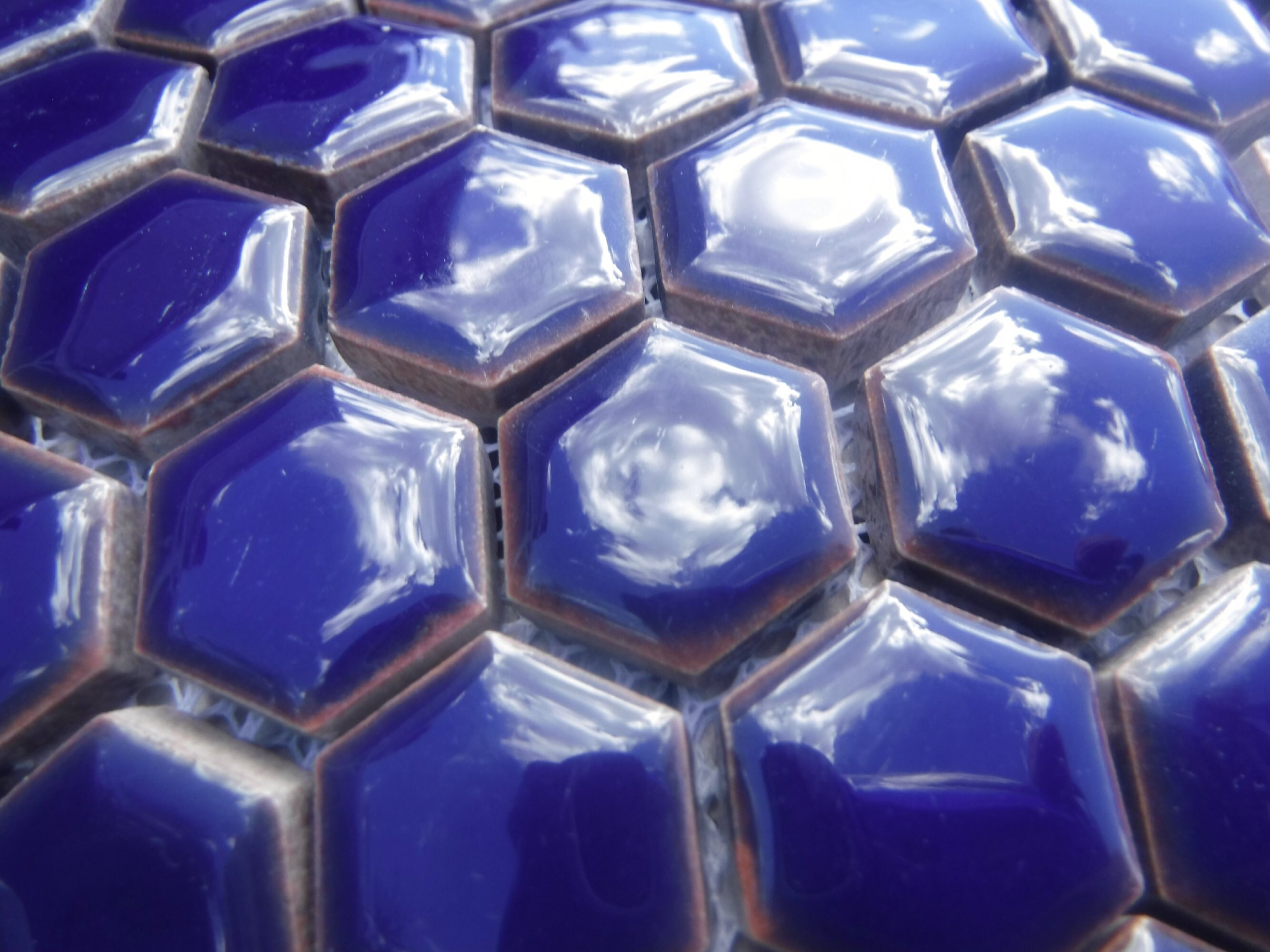 Dark Blue Hexagons 25 Large Ceramic 3 4 Inch Honeycomb Tiles