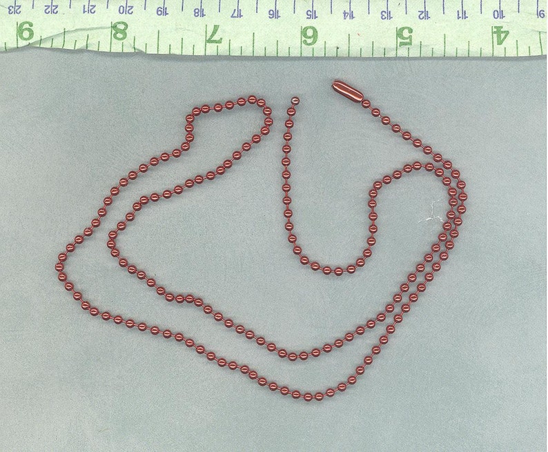 Copper Ball Chain Necklaces 24 Inch 2.4mm Diameter Set Etsy