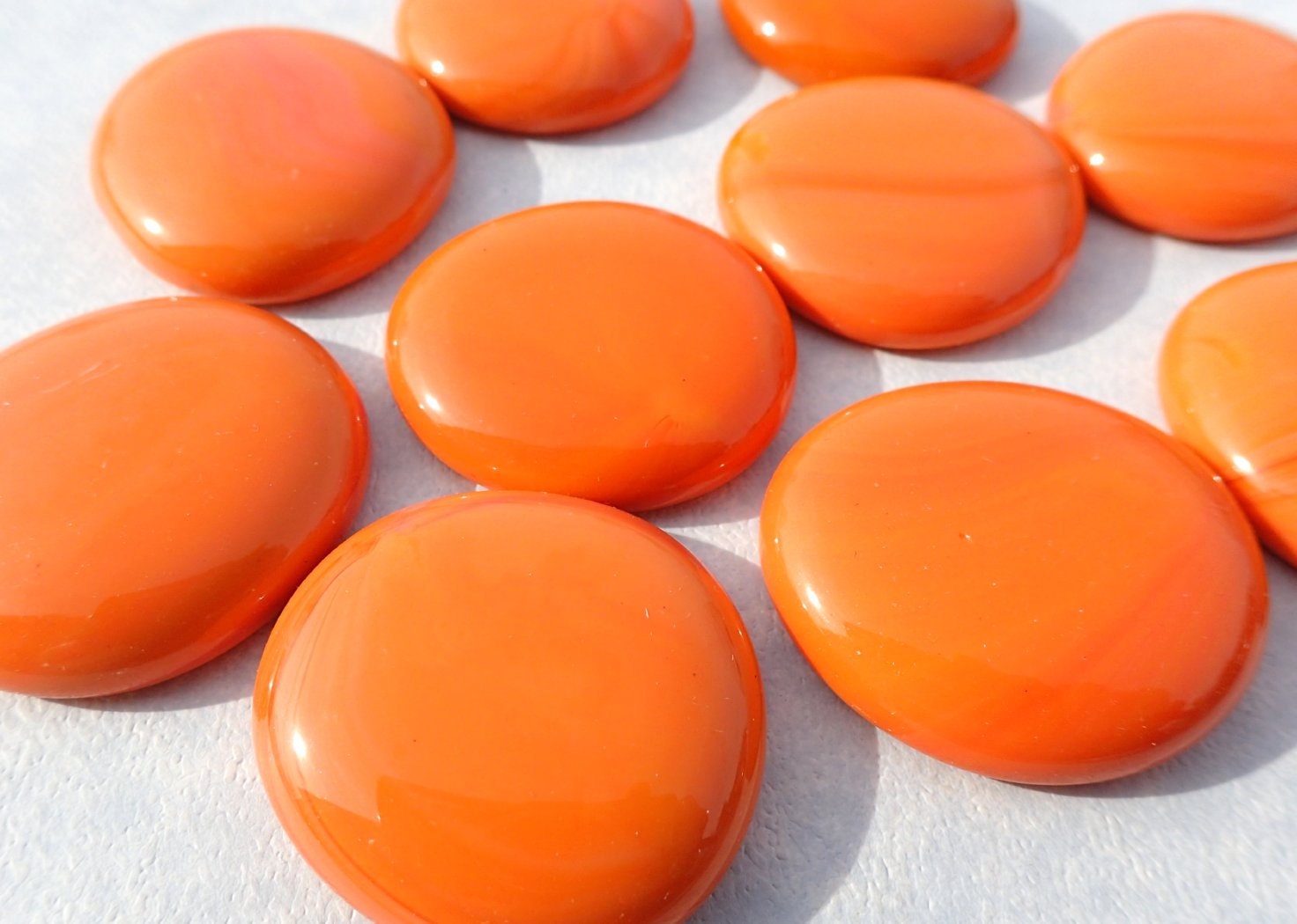 Orange Glass Gems 10 Mosaic Tiles Extra Large Shiny Vase