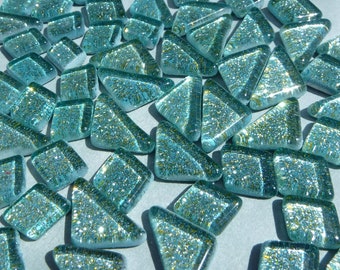 Jungle Green Glitter Puzzle Tiles - 100 grams