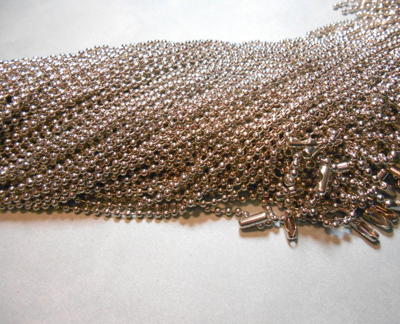 Antique Silver Ball Chain Necklaces 24 inch 2.4mm Diameter Set of 10