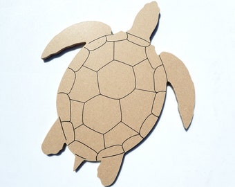 Turtle Plaque - Use as a Base for Mosaics Decoupage or Decorative Painting - Unfinished MDF Thin 8 inch Sign DIY