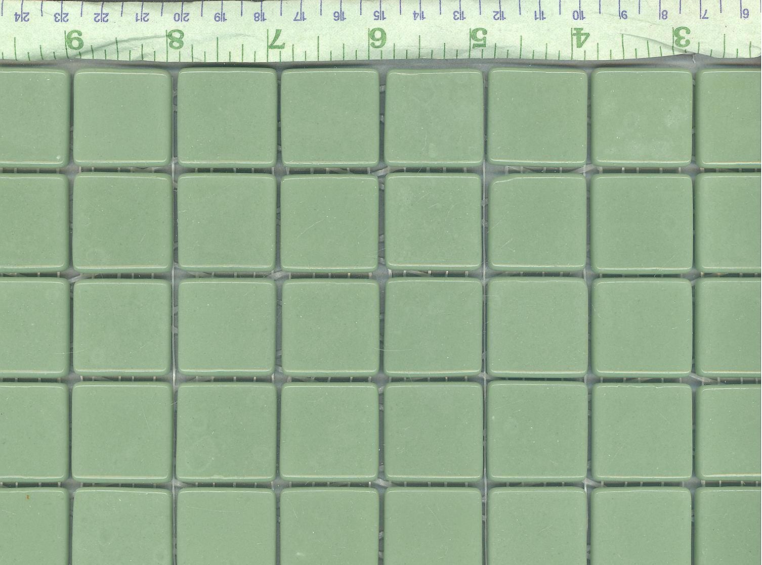 Sage Green Glass Mosaic Tiles Squares 1 Inch 25 Tiles for Etsy Canada