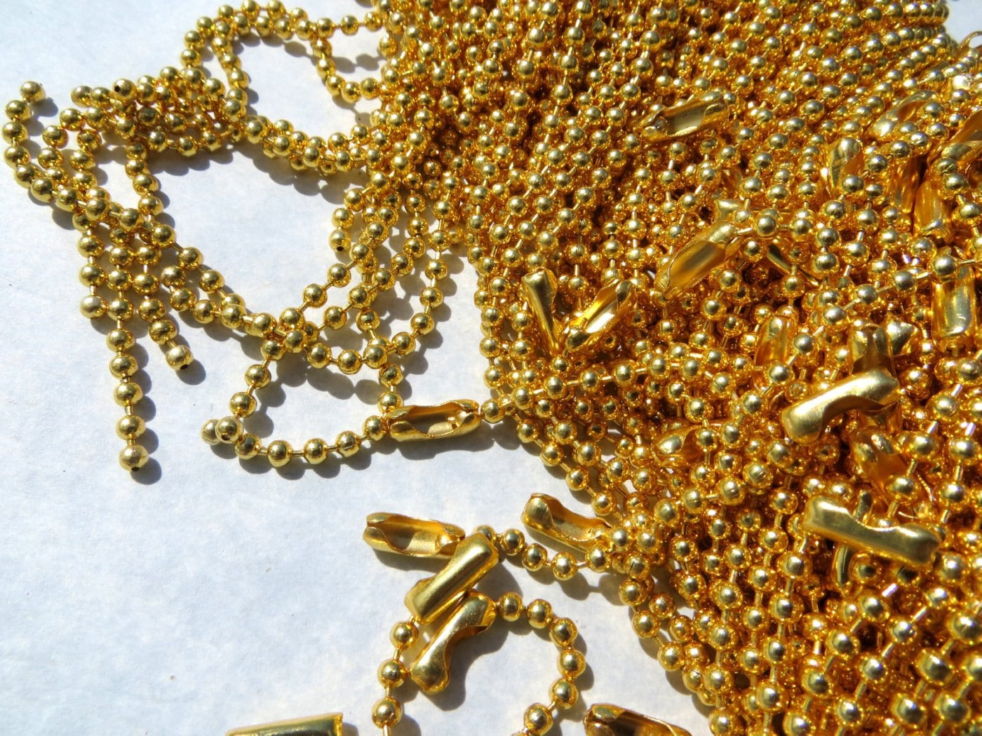 Gold Ball Chain Necklaces 24 Inch 2.4mm Diameter Set of Etsy
