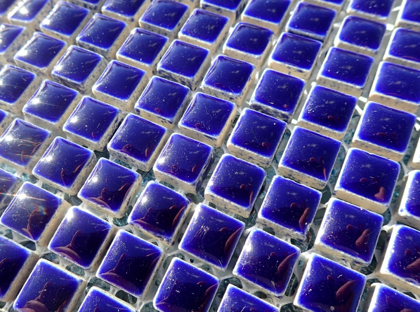 Dark Blue Square Ceramic Tiles 1 cm Half Pound Indigo