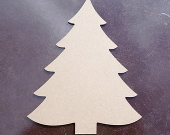 Pine Tree Unfinished MDF Plaque THIN 8 inch DIY Sign Christmas Spruce