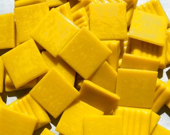 Marigold Yellow Vitreous Glass Tiles - 3/4" Squares - Half Pound