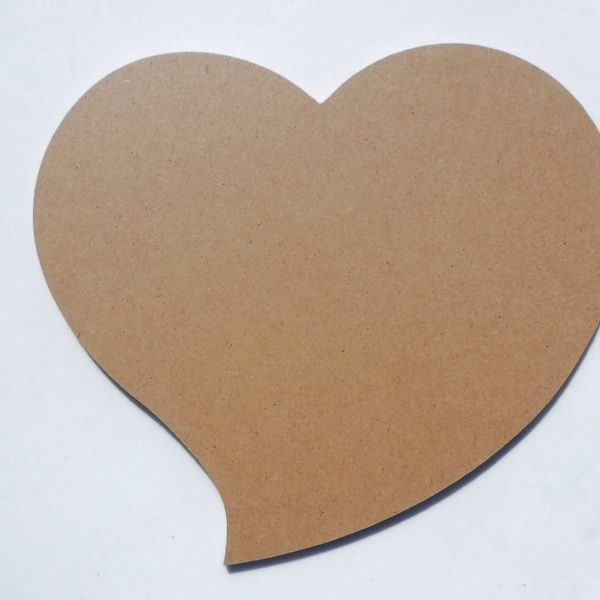 Funky Heart Plaque - Use as a Base for Mosaics Decoupage or Decorative Painting - Unfinished MDF Thin - Love Valentines Day