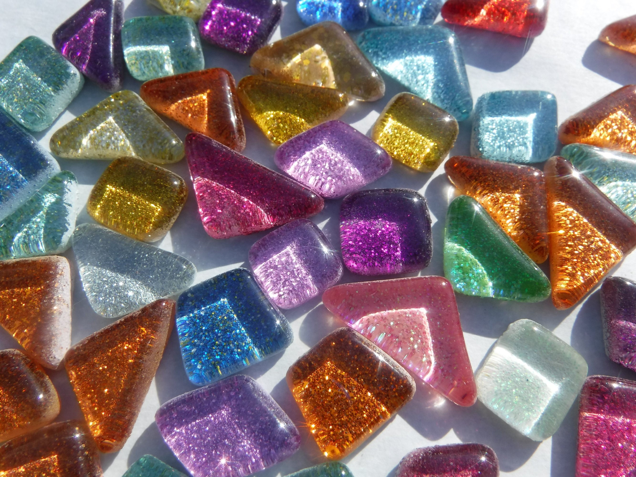 Glitter Tiles Assorted Shapes and Colors Mosaic Tiles Etsy