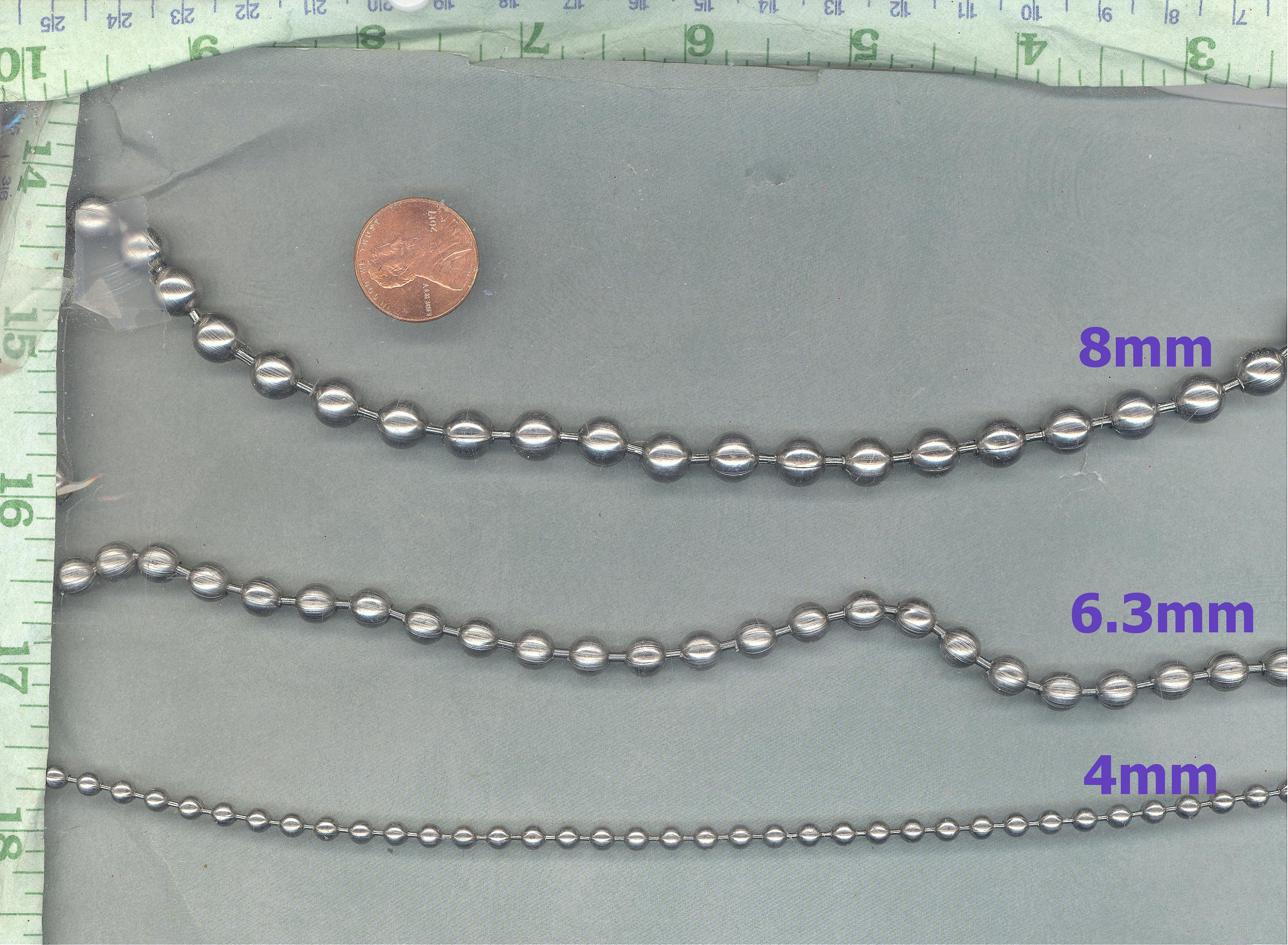 Stainless Steel Ball Chain 8mm 15 By the Foot Outdoor Mosaics
