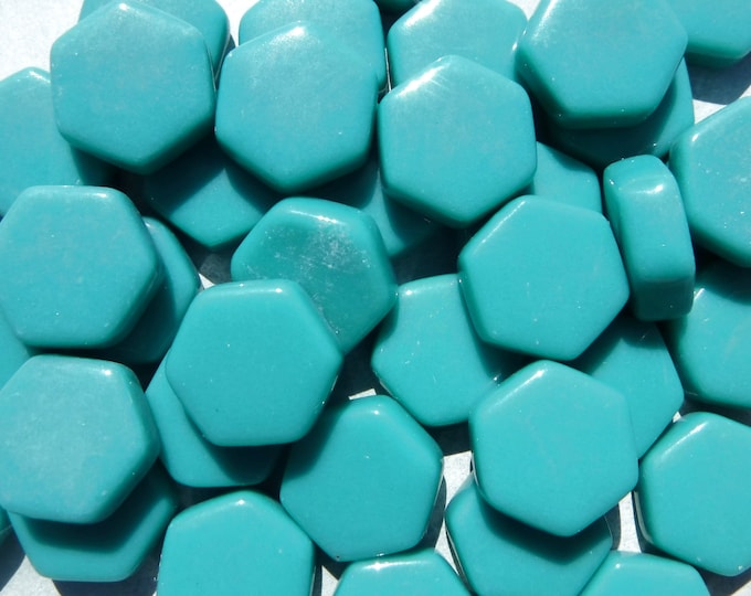 Teal Hexagon Mosaic Tiles - 15mm - 100g