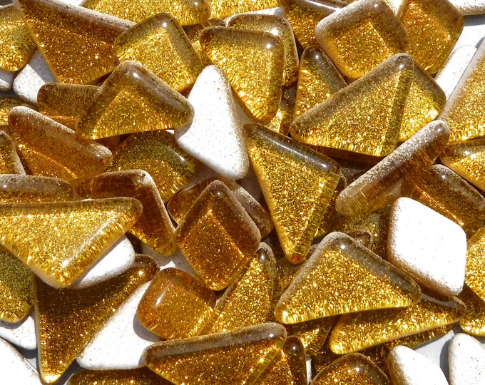 Gold Glitter Puzzle Tiles - 100 grams