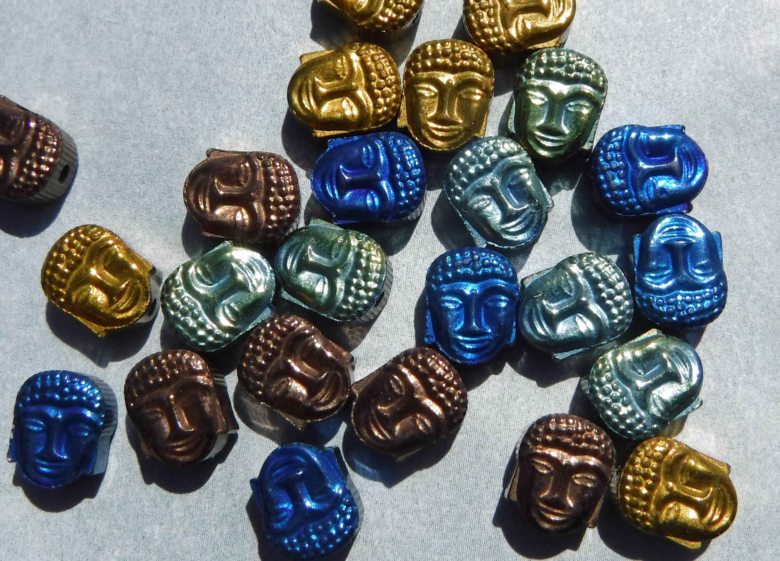 Buddha Beads 24 Colorful Metallic 8mm Electroplated Etsy