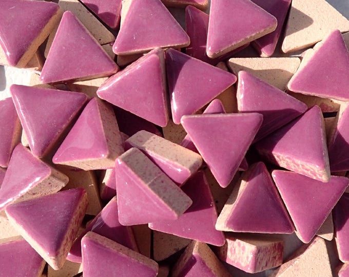 Purple Mini Triangles Mosaic Tiles - 50g Ceramic - 15mm in Violet