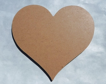 Heart Plaque -  6" - Use as a Base for Mosaics Decoupage or Decorative Painting - Unfinished MDF THIN - Love Valentines Day