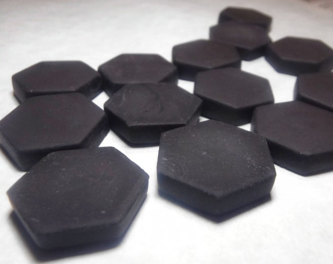 Black Hexagon Tiles - 25 Glass 23mm MATTE Tiles