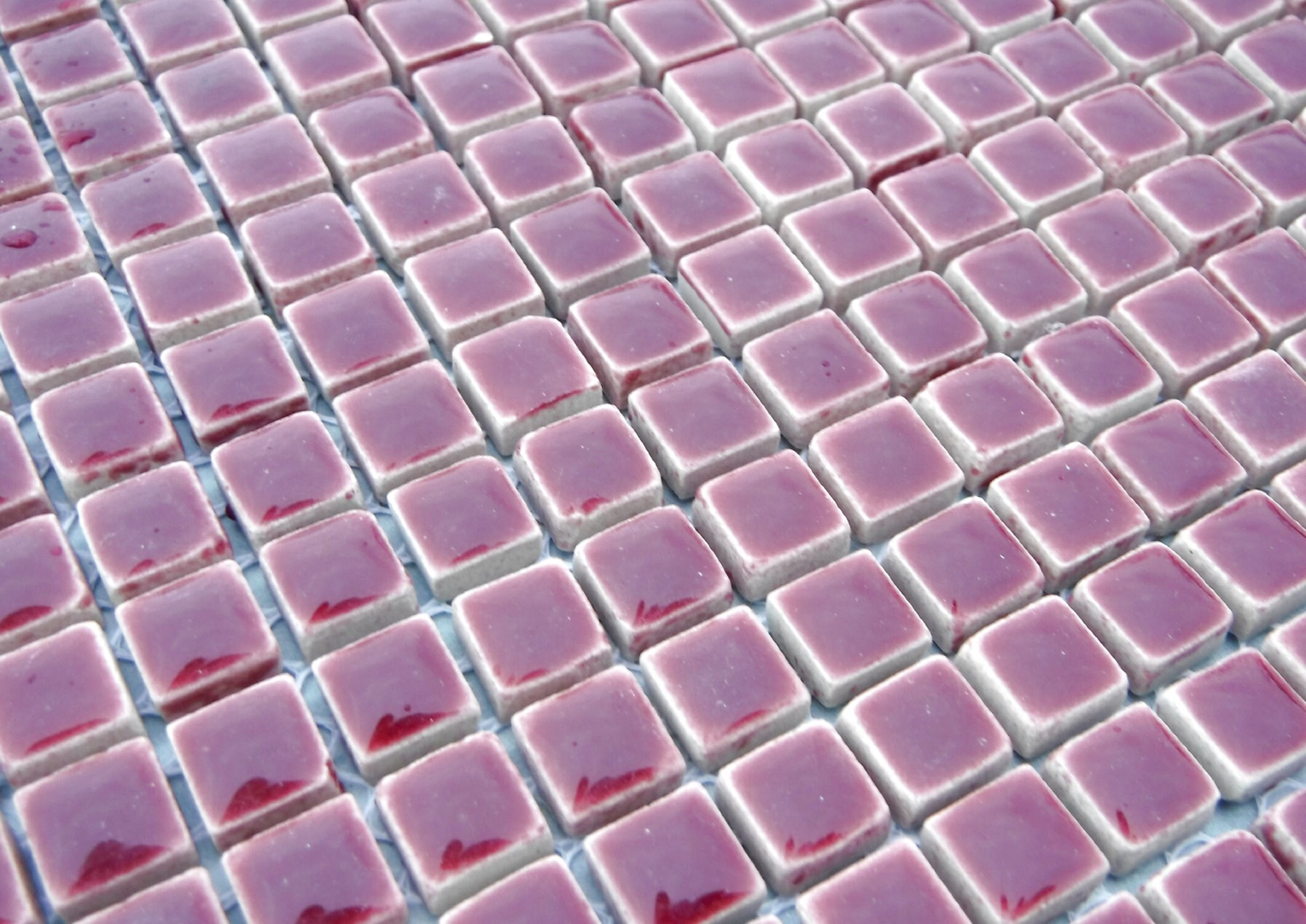 Burgundy Square Mosaic Tiles 1 cm Ceramic Half Pound