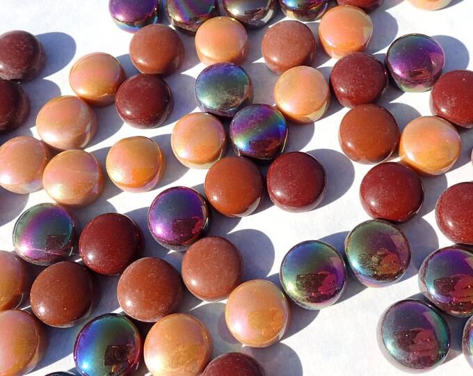 Coffee Mix Glass Drops - 100 grams - 12mm - Mix of Gloss and Iridescent