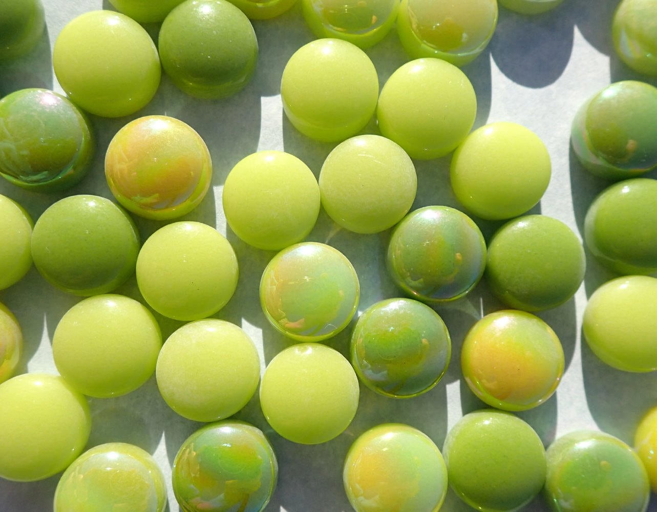 Spring Green Mix Glass Drops Mosaic Tiles 100 Grams Vase Fillers