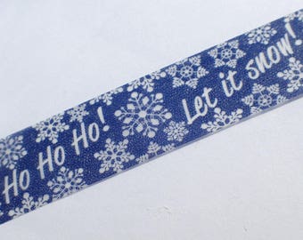 Snowflakes Washi Tape - Paper Tape Great for Scrapbooking Paper Crafts Winter Decorations - Let it Snow Winter Phrases Navy Blue 15mm x 10m