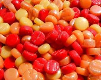 Fiesta Mix MINI Glass Drops - 50 grams - Orange Red Yellow