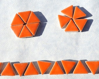 Orange Triangles 15mm Ceramic Tiles - 50g