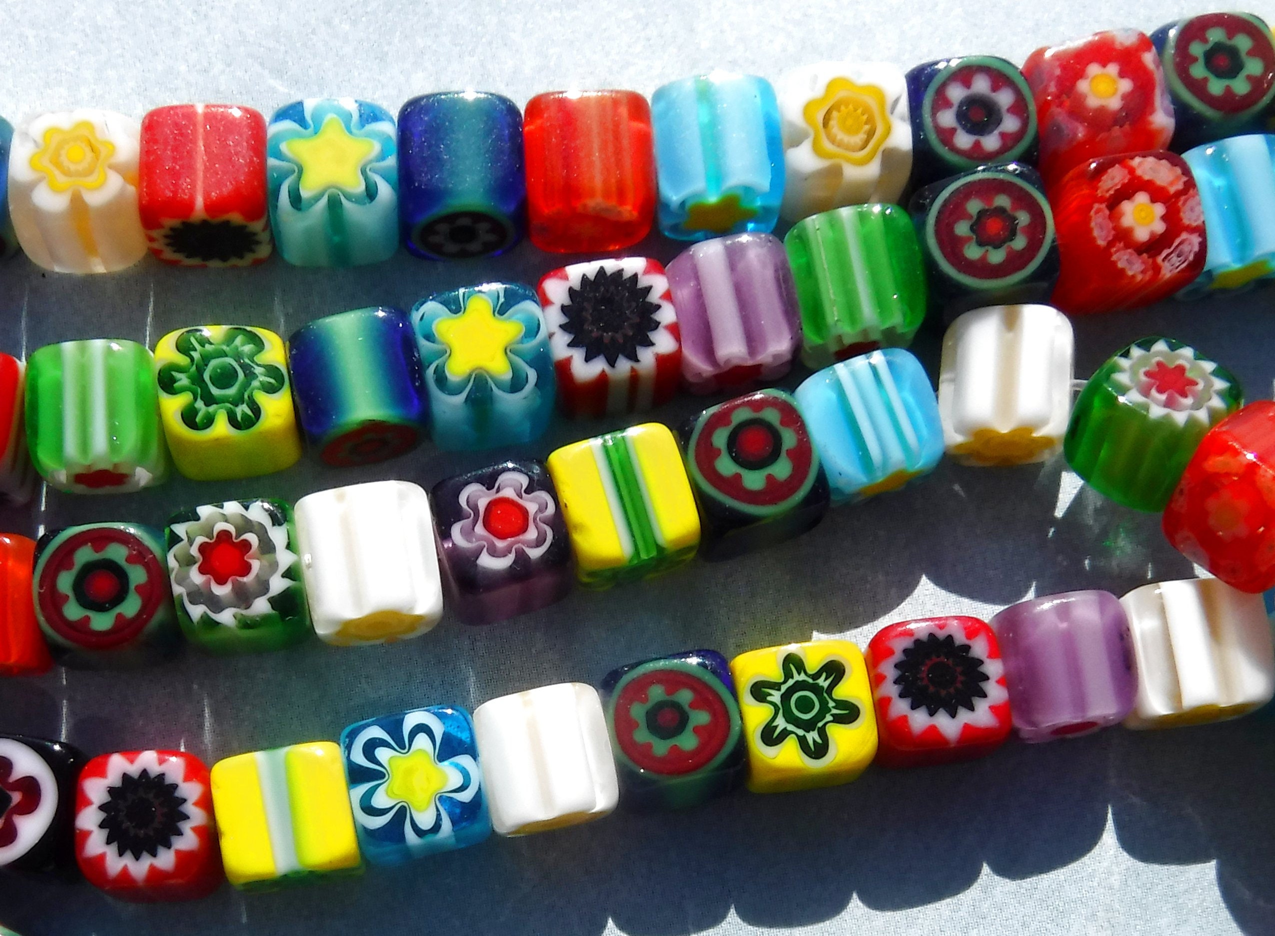 Square Millefiori Glass Beads Cubes in Assorted Colors and Etsy