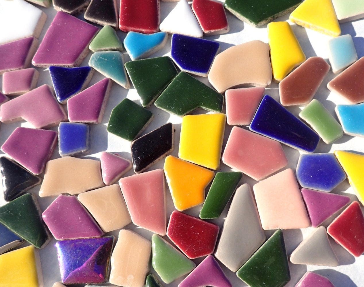 Mosaic Ceramic Tiles Random Geometric Shapes in Assorted Etsy