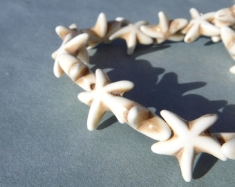 Beige Sea Stars Stone Beads - Starfish
