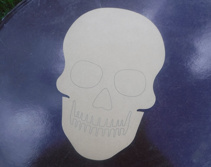 Skull Plaque - Unfinished THIN MDF Extra Large 12 inch Sign