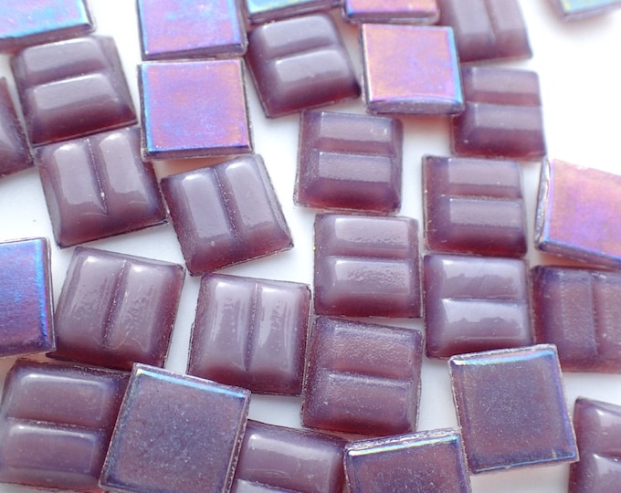 Purple Iridescent Venetian Glass Tiles - 1 cm - 100g