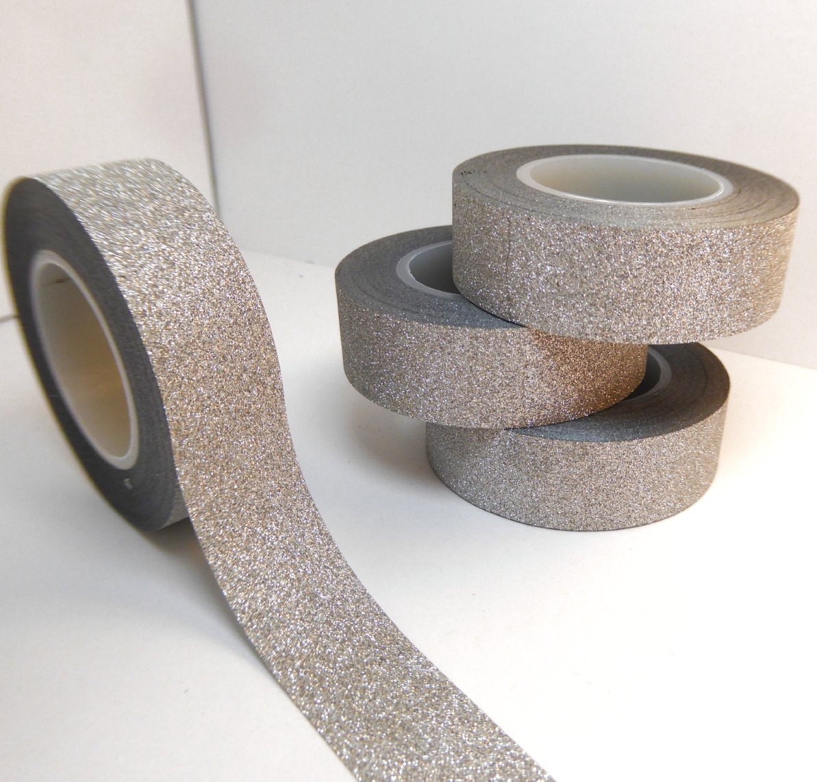 Glitter Washi Tape in Silver Paper Tape Great for Scrapbooking Paper