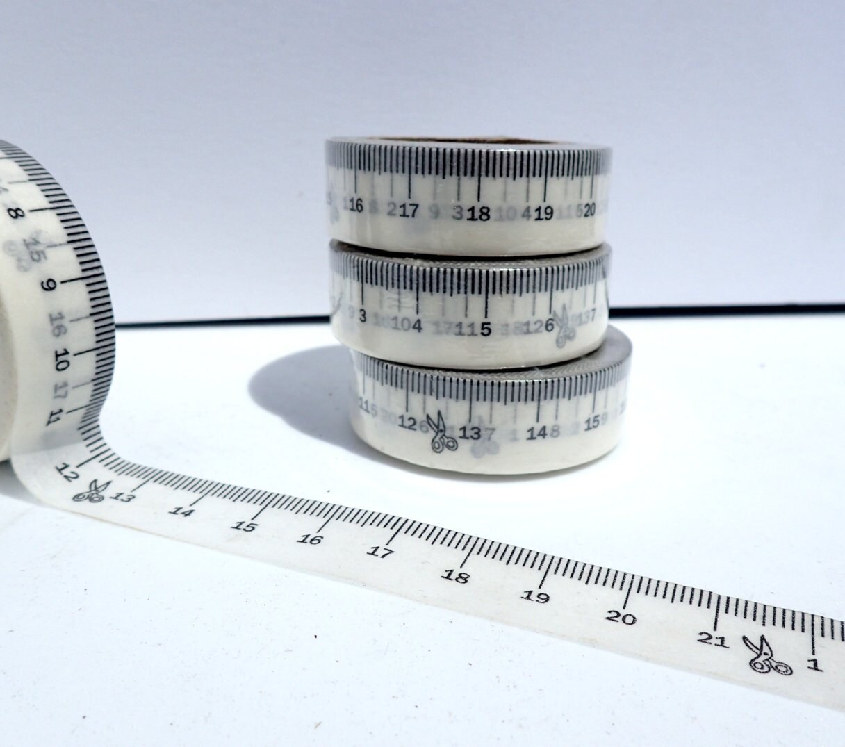 Ruler Measuring Tape Washi in Black and White - Paper Tape Great for  Scrapbooking Paper Crafts and Decorations 15mm x 10m