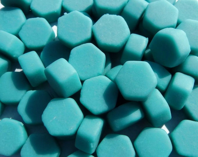 Teal Hexagon Mosaic Tiles - 10mm - 50g Matte Finish