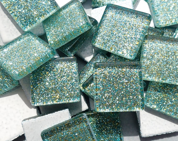 Jungle Green Glitter Tiles - 20mm